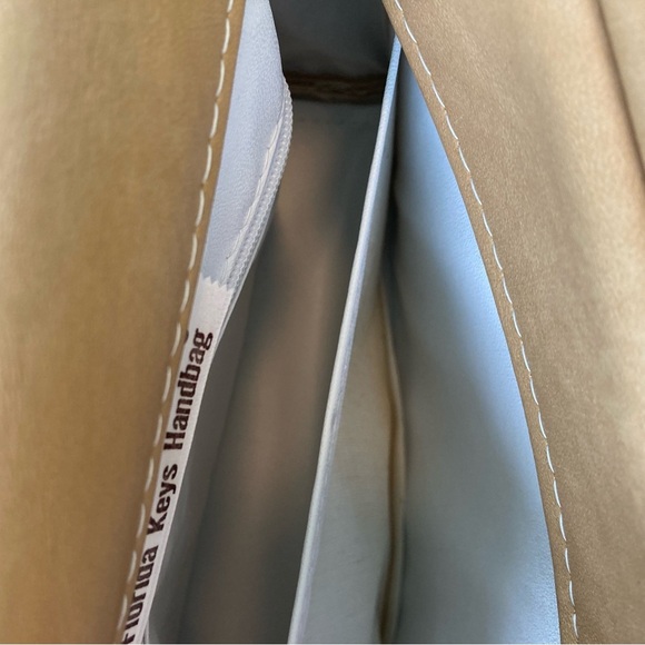 The Original Florida Keys Hand Bag Painted Hibiscus Flower Purse Tan Pink - Picture 5 of 13